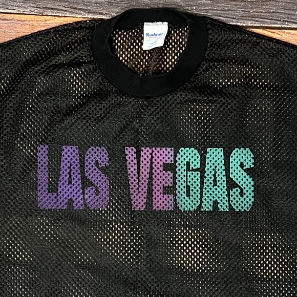 VTG Las Vegas Nevada Travel Tourism 1980s Jersey Shirt Crop Top - Picture 2 of 3